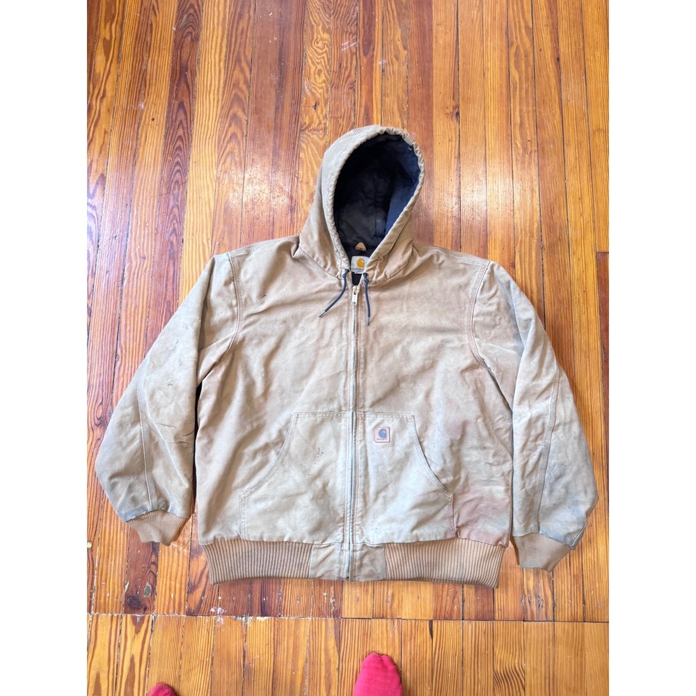 Carhartt J130 BRN Sandstone Active Jacket Mens XL Brown Quilted Lined